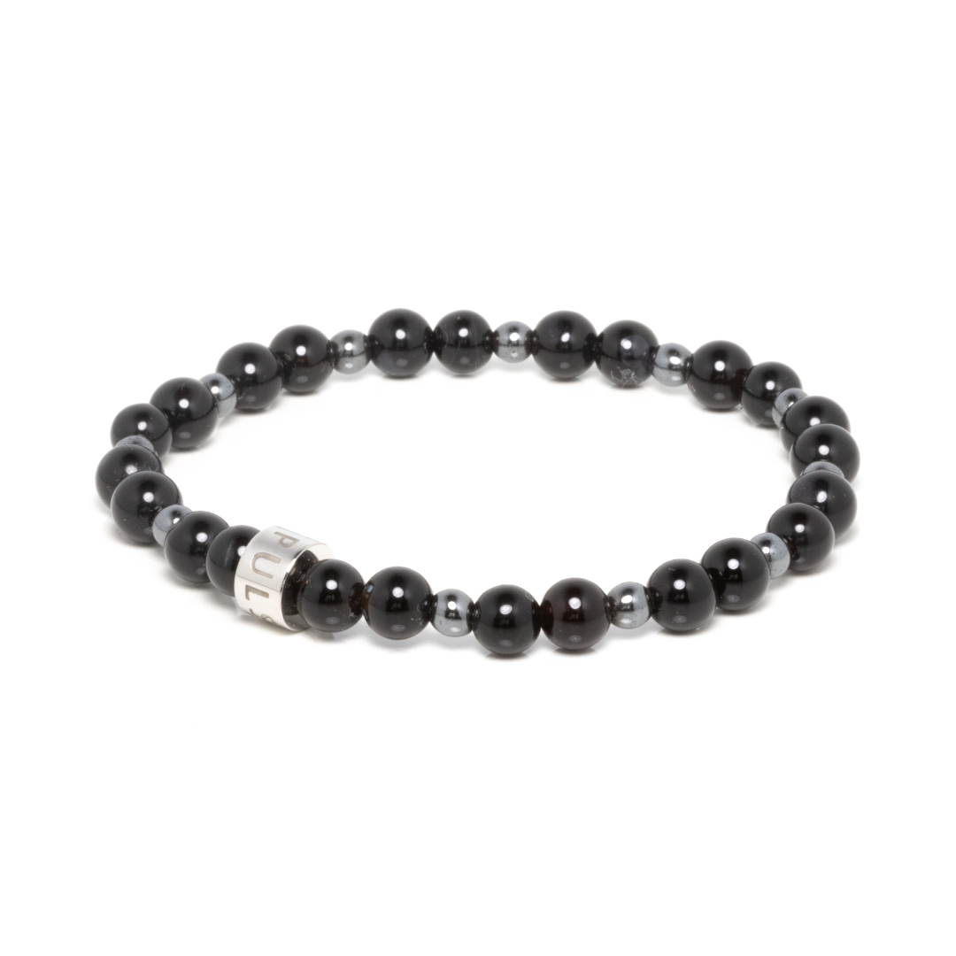 Bituin IV - Black Onyx and Hematite Bracelet