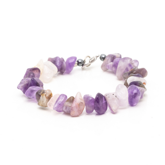 Chevron Amethyst Chips Bracelet