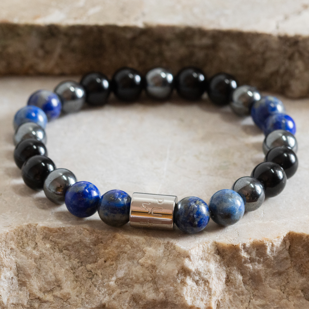 Andres II - Lapiz Lazuli, Black Onyx, & Hematite Bracelet