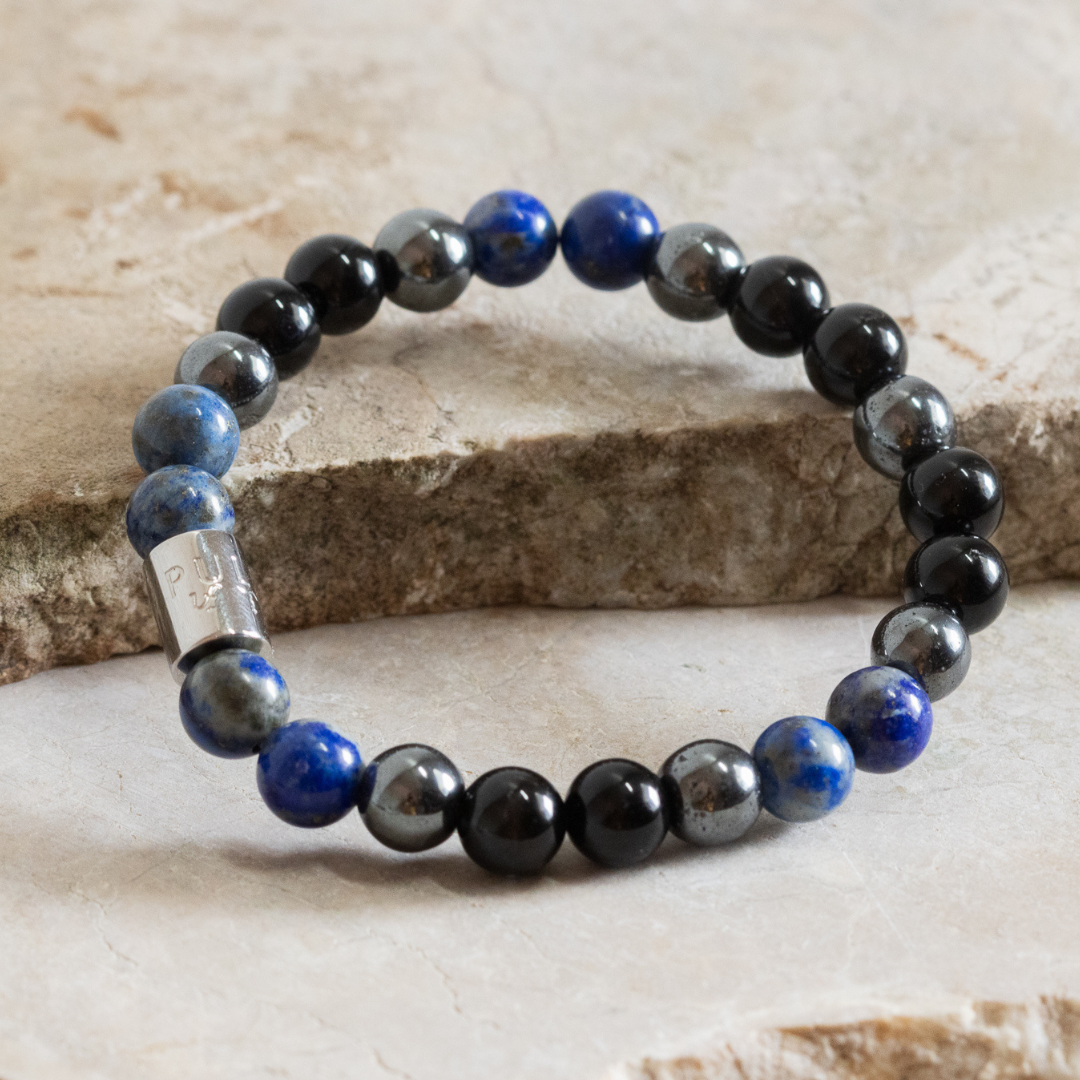 Andres II - Lapiz Lazuli, Black Onyx, & Hematite Bracelet