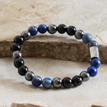 Andres II - Lapiz Lazuli, Black Onyx, & Hematite Bracelet