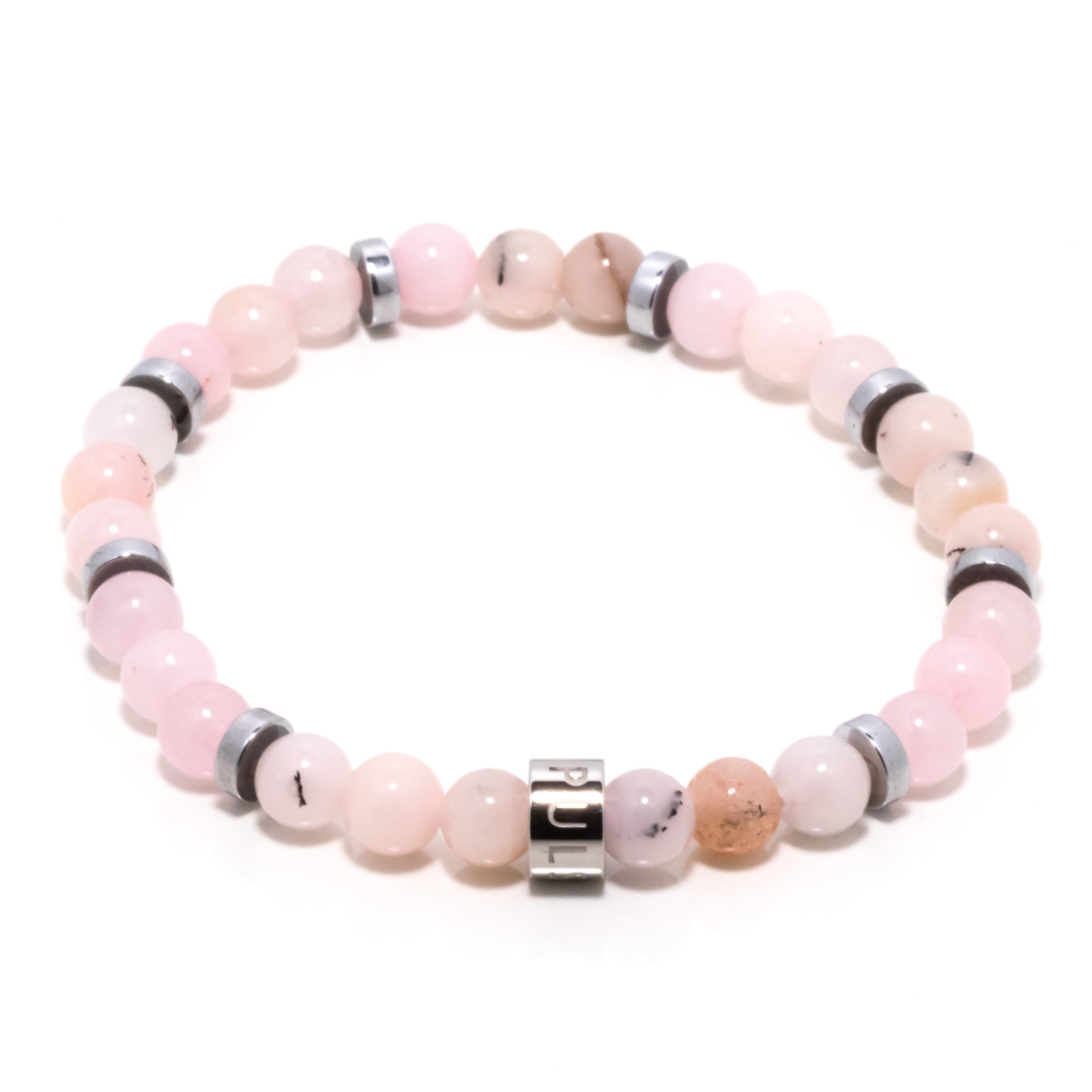 Lausina II - Pink Opal, Rose Quartz & Hematite Bracelet