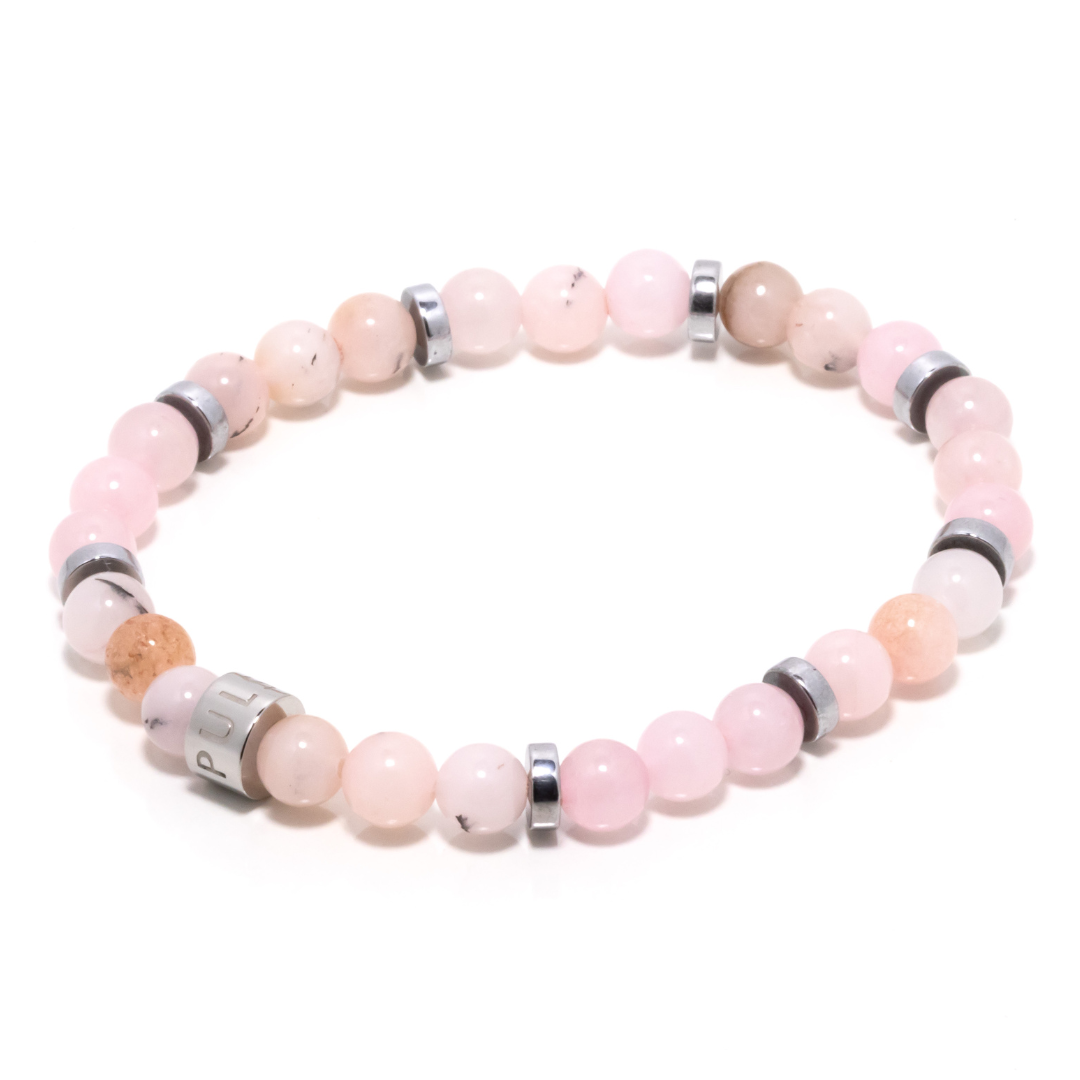 Lausina II - Pink Opal, Rose Quartz & Hematite Bracelet