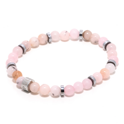 Lausina II - Pink Opal, Rose Quartz & Hematite Bracelet