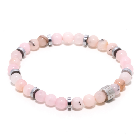 Lausina II - Pink Opal, Rose Quartz & Hematite Bracelet