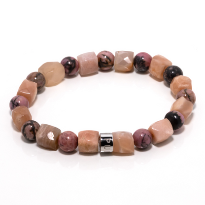 Lualhati I - Rhodonite & Sunstone Bracelet