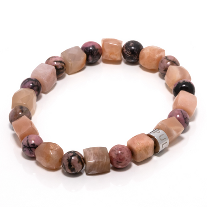 Lualhati I - Rhodonite & Sunstone Bracelet