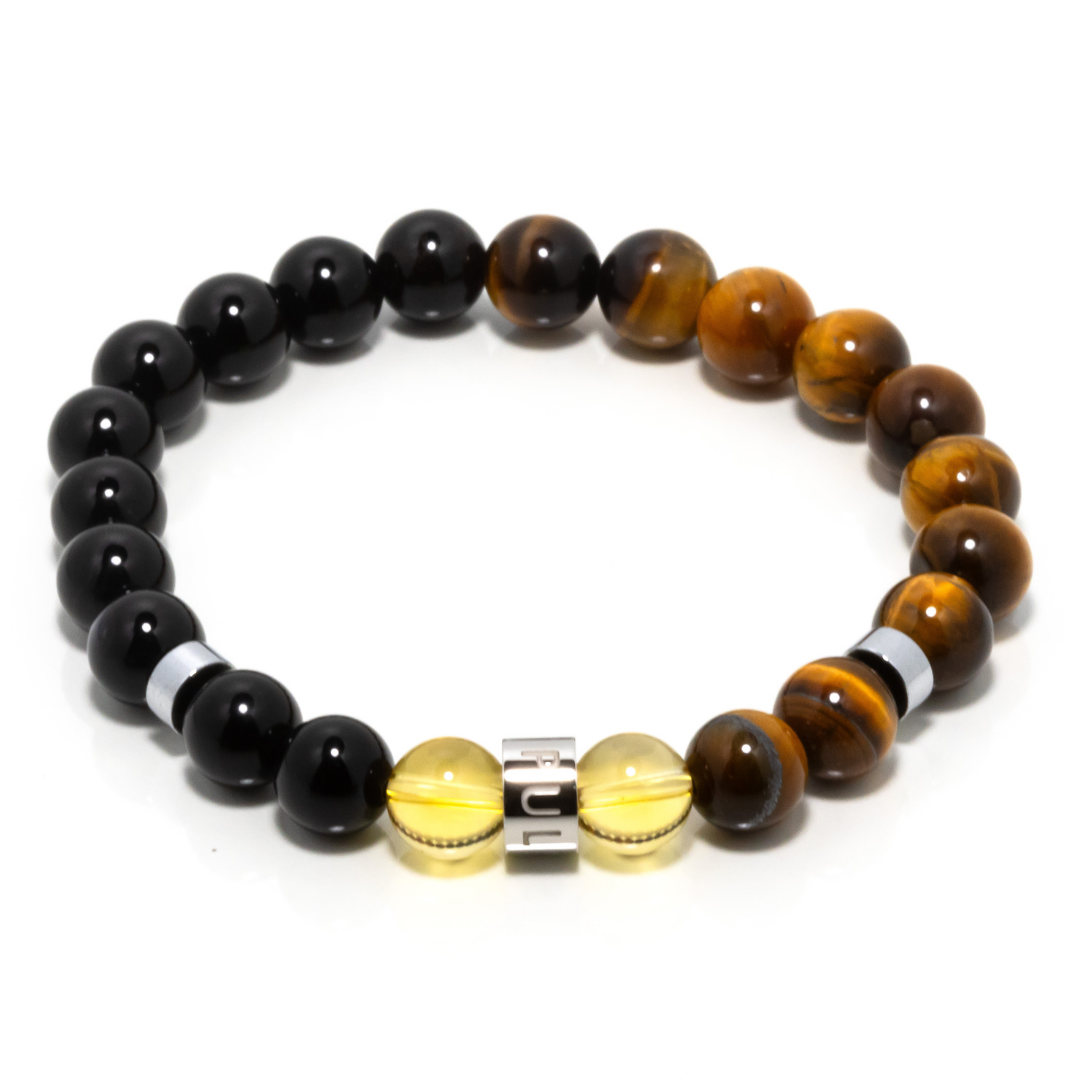 Malaykat II - Citrine, Brown Tiger’s Eye & Black Onyx Bracelet