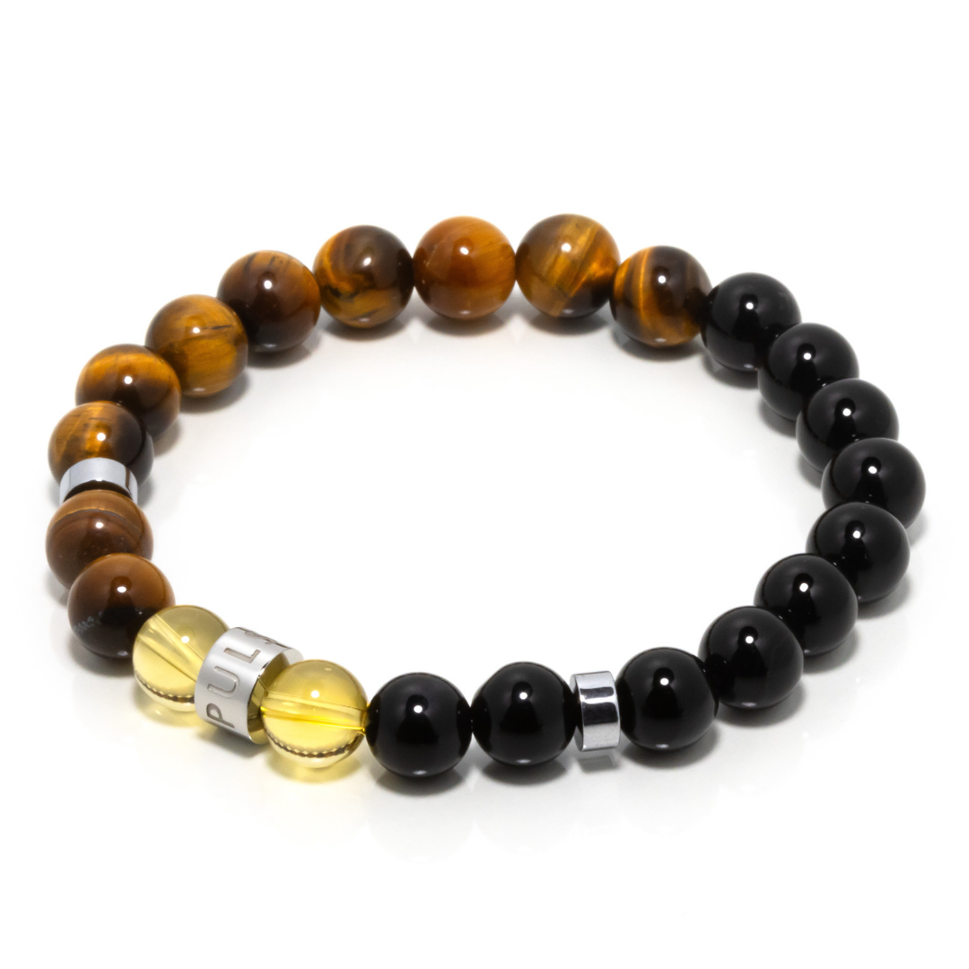 Malaykat II Citrine, Brown Tiger's Eye Black Onyx Bracelet