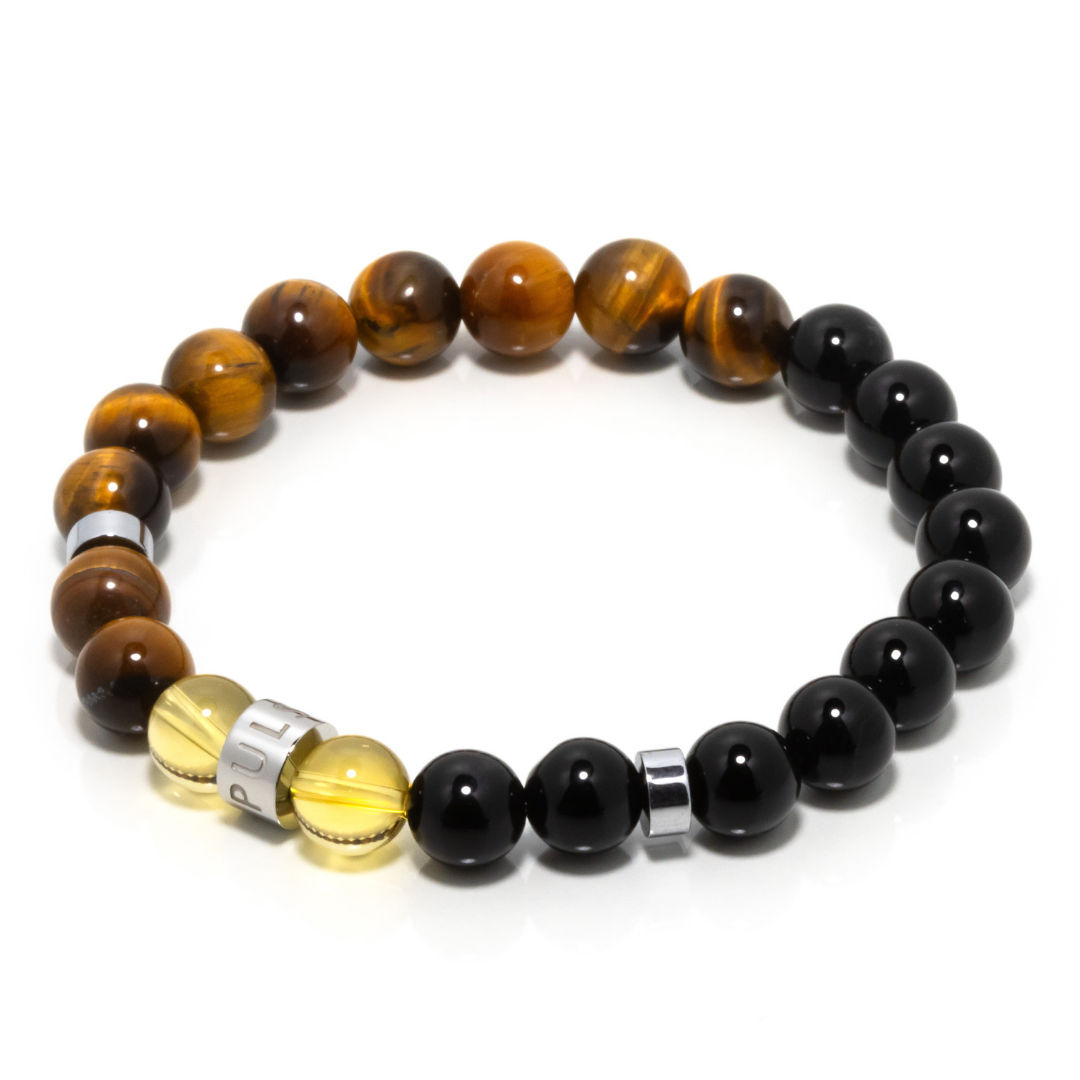 Malaykat II - Citrine, Brown Tiger’s Eye & Black Onyx Bracelet