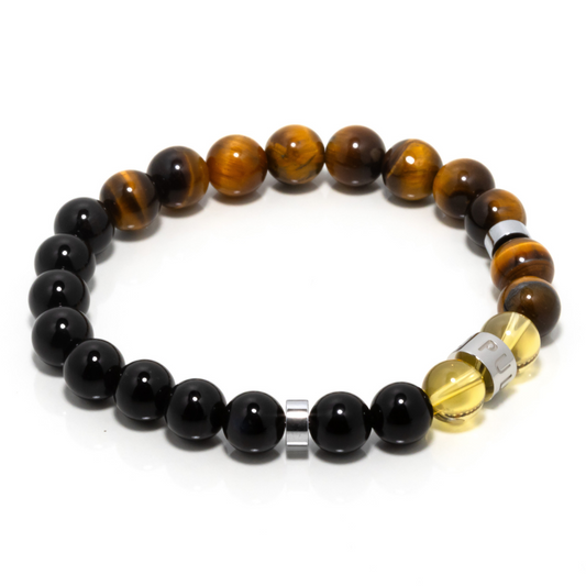 Malaykat II - Citrine, Brown Tiger’s Eye & Black Onyx Bracelet