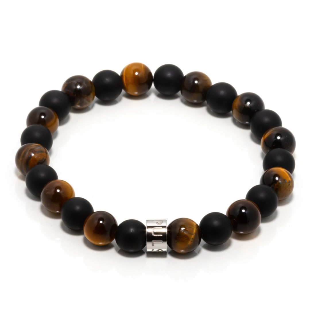 Malaykat III - Tiger’s Eye & Matte Black Onyx Bracelet