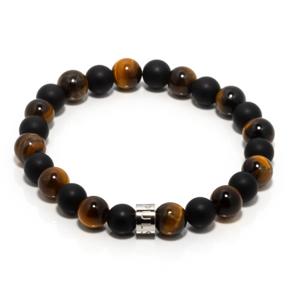 Malaykat III - Tiger’s Eye & Matte Black Onyx Bracelet