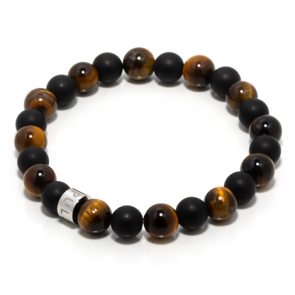 Malaykat III - Tiger’s Eye & Matte Black Onyx Bracelet