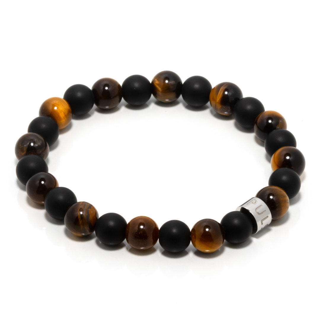 Malaykat III - Tiger’s Eye & Matte Black Onyx Bracelet