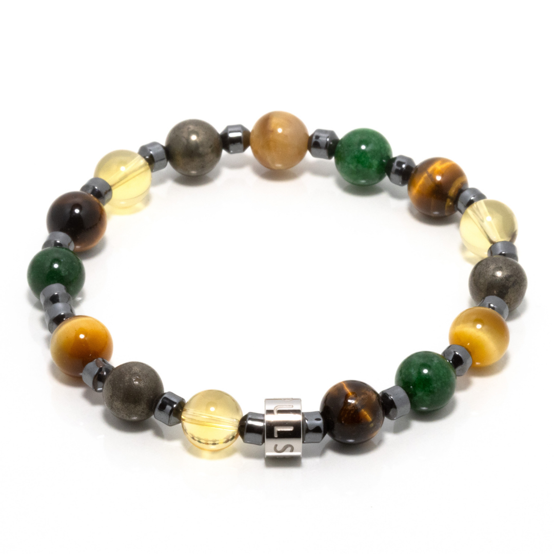 Mamahandi II - Pyrite, Citrine, Imperial Jade, Brown & Yellow Tiger’s Eye Bracelet