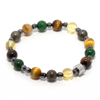 Mamahandi II - Pyrite, Citrine, Imperial Jade, Brown & Yellow Tiger’s Eye Bracelet