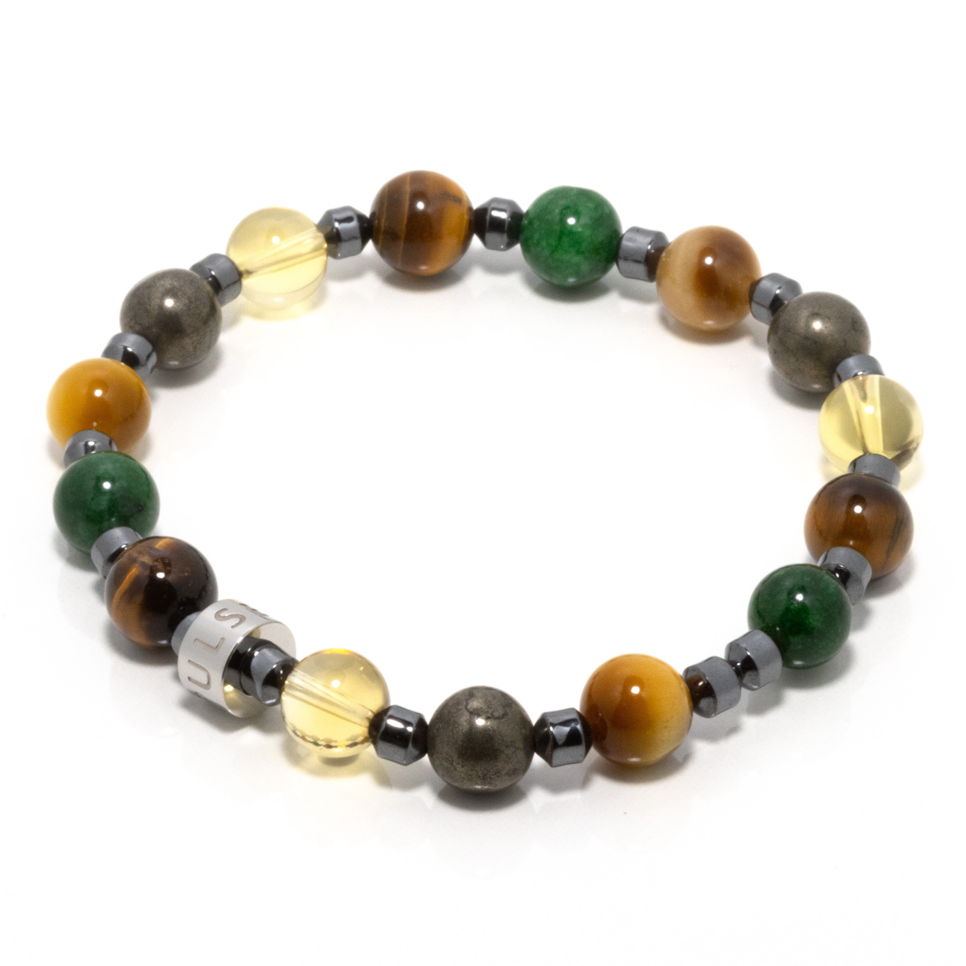 Mamahandi II - Pyrite, Citrine, Imperial Jade, Brown & Yellow Tiger’s Eye Bracelet