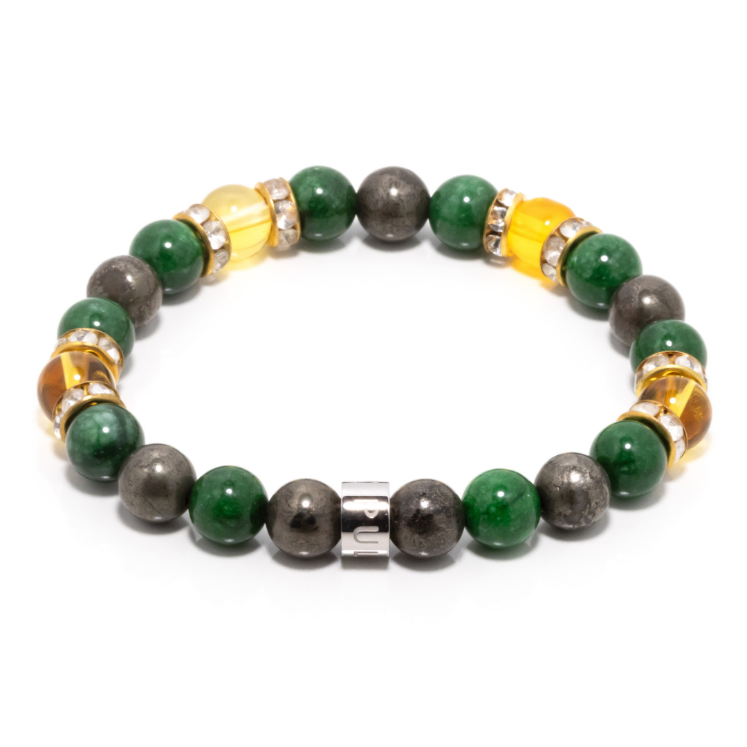 Mamahandi III - Pyrite, Citrine & Imperial Jade Bracelet