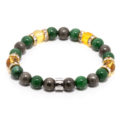 Mamahandi III - Pyrite, Citrine & Imperial Jade Bracelet