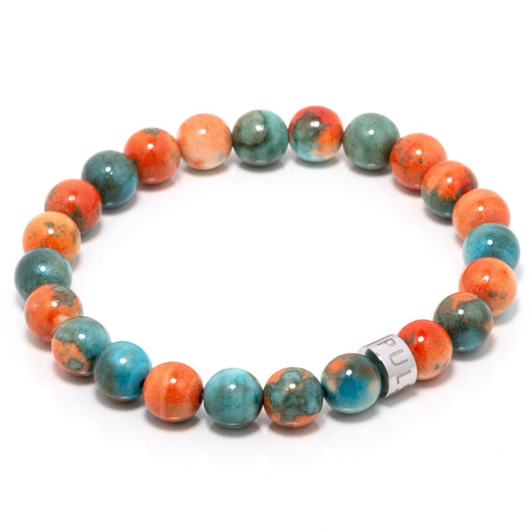 Kahel II - Orange Blue Jasper Bracelet